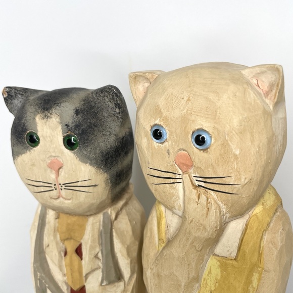 Vintage James Haddon Cat Sculpture Set of 2 - Picture 8 of 13